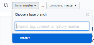 Choosing master as the base branch